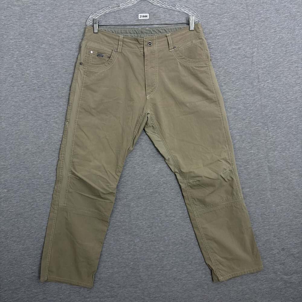 Kuhl Mens 34x30 Khaki Radikl Straight Leg Cotton Blend Outdoor Pants